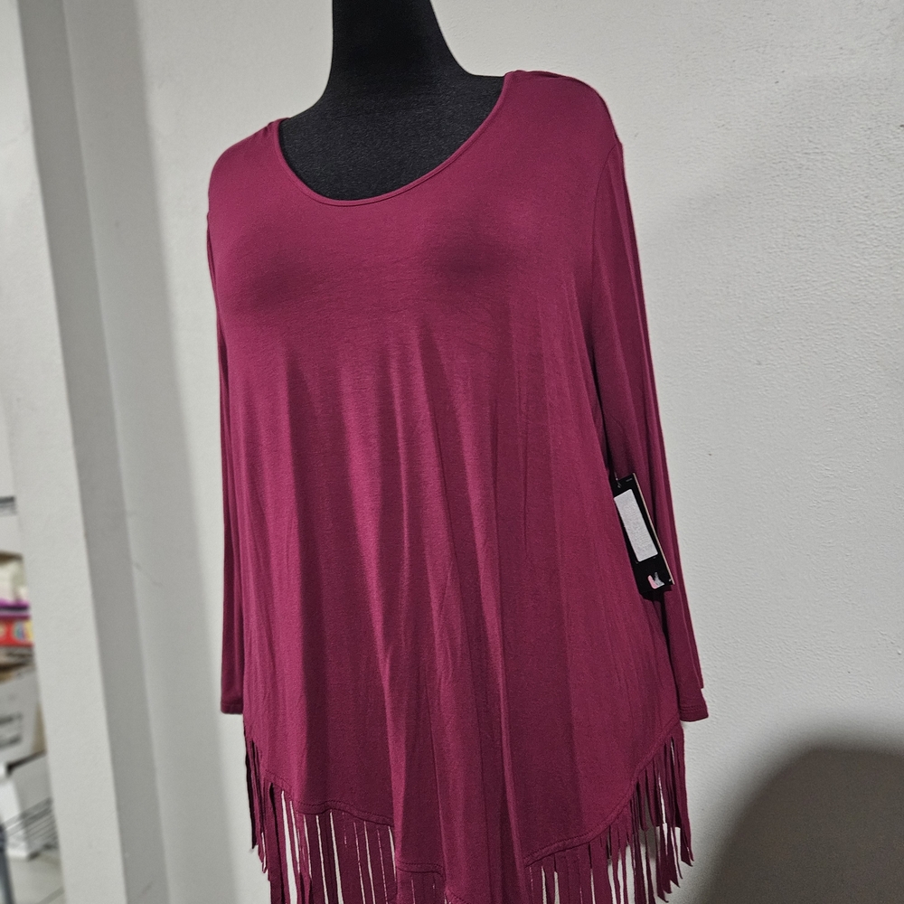 Investments Berry Fringe Hem Tunic